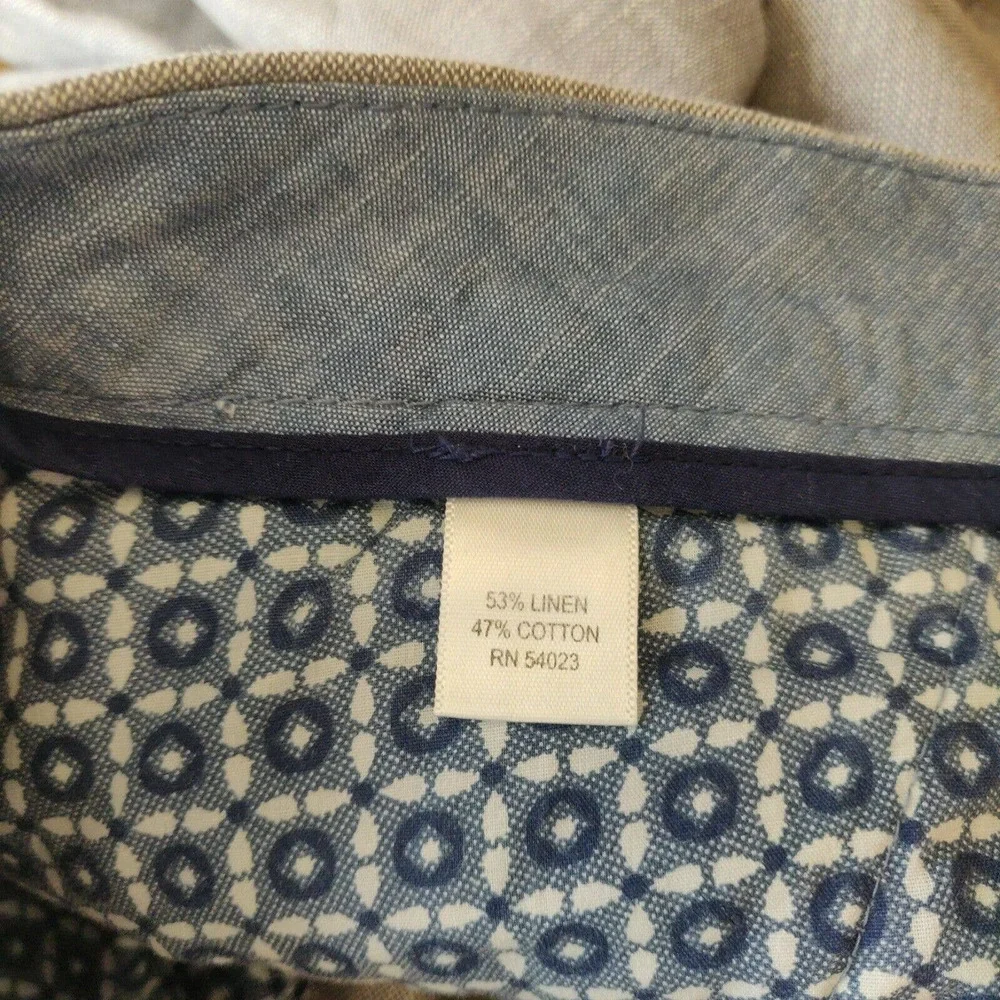 Banana Republic linen Mens Dress Pants Kentfield Gray Size 34 Inseam